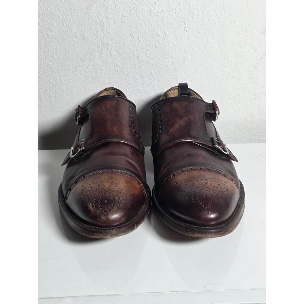 Magnanni Monk Strap shoes Sz 9.5 Burnished Tips $495+ Retail Rare Designer - Picture 3 of 9